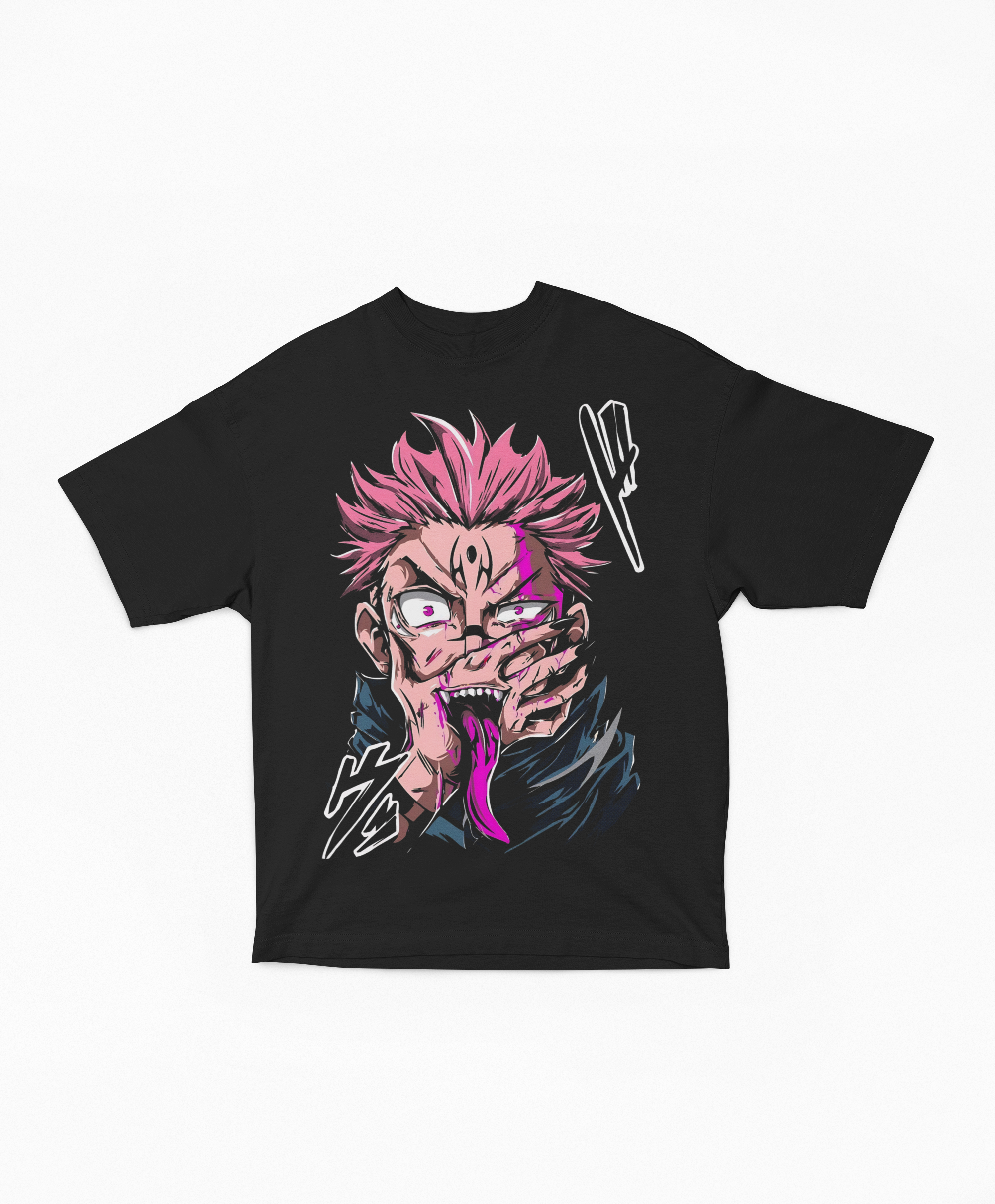 Playera Oversize Negra Ryomen Sukuna | Rey de las Maldiciones JJK