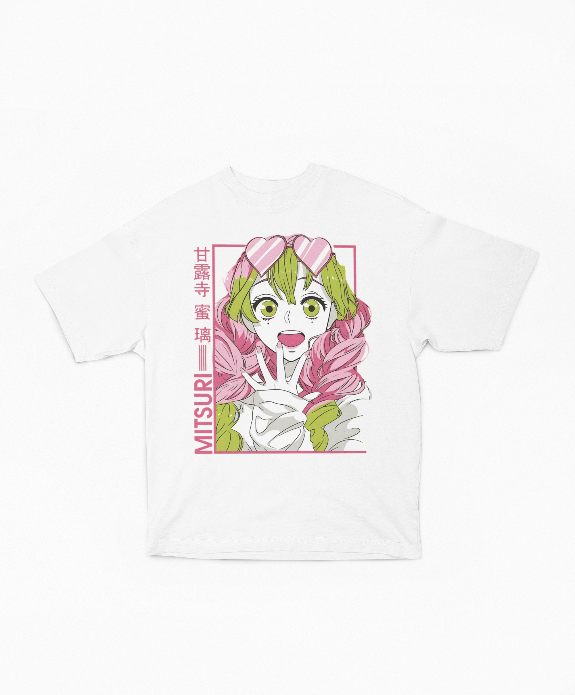 Playera Oversize Oscura Mitsuri Kanroji Gafas  | Diseño Gráfico Pop