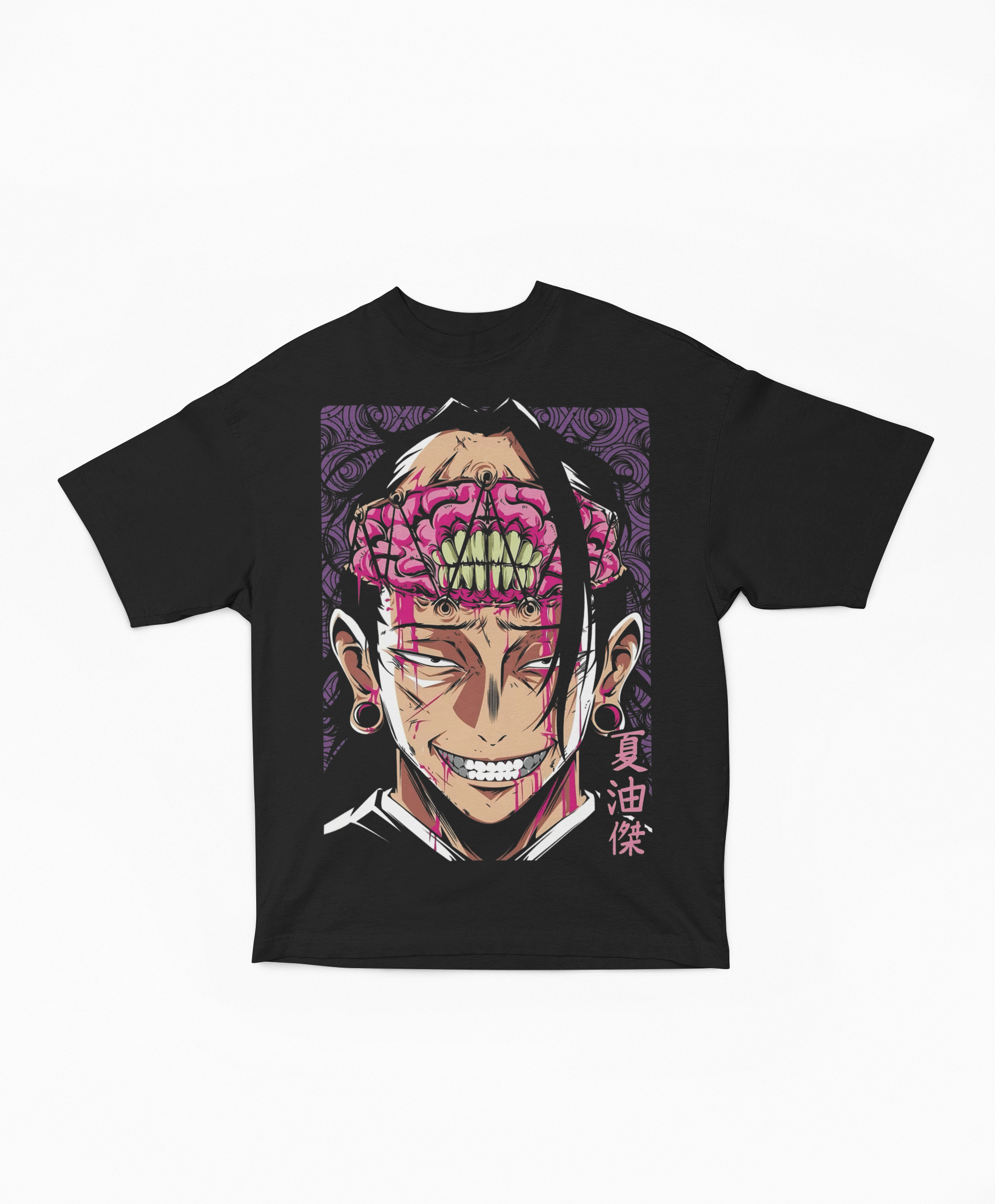 Playera Oversize Negra Kenjaku Suguru Geto | Maldición Cerebro JJK