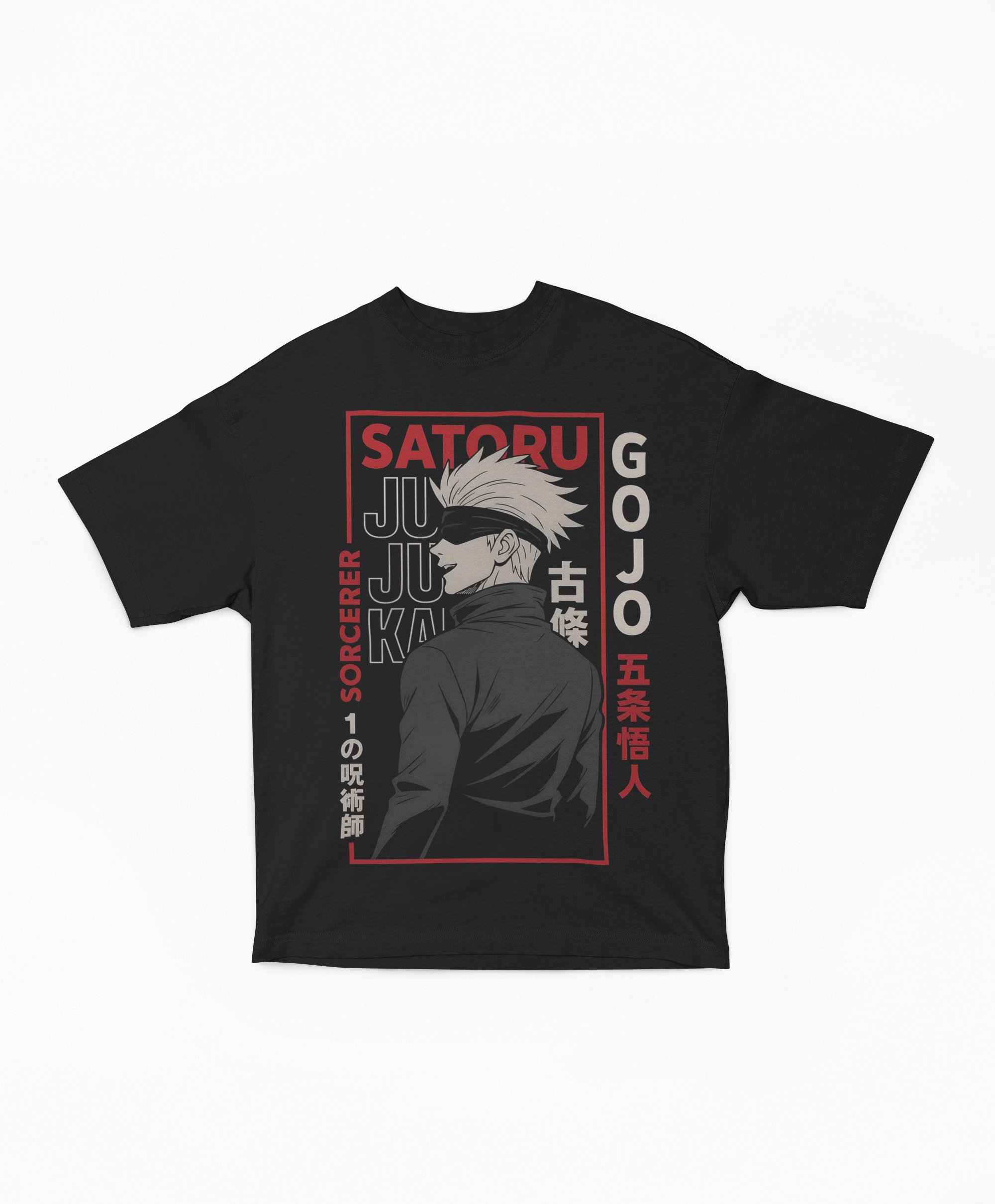 Playera Oversize Negra Gojo Satoru | El Hechicero Más Fuerte JJK