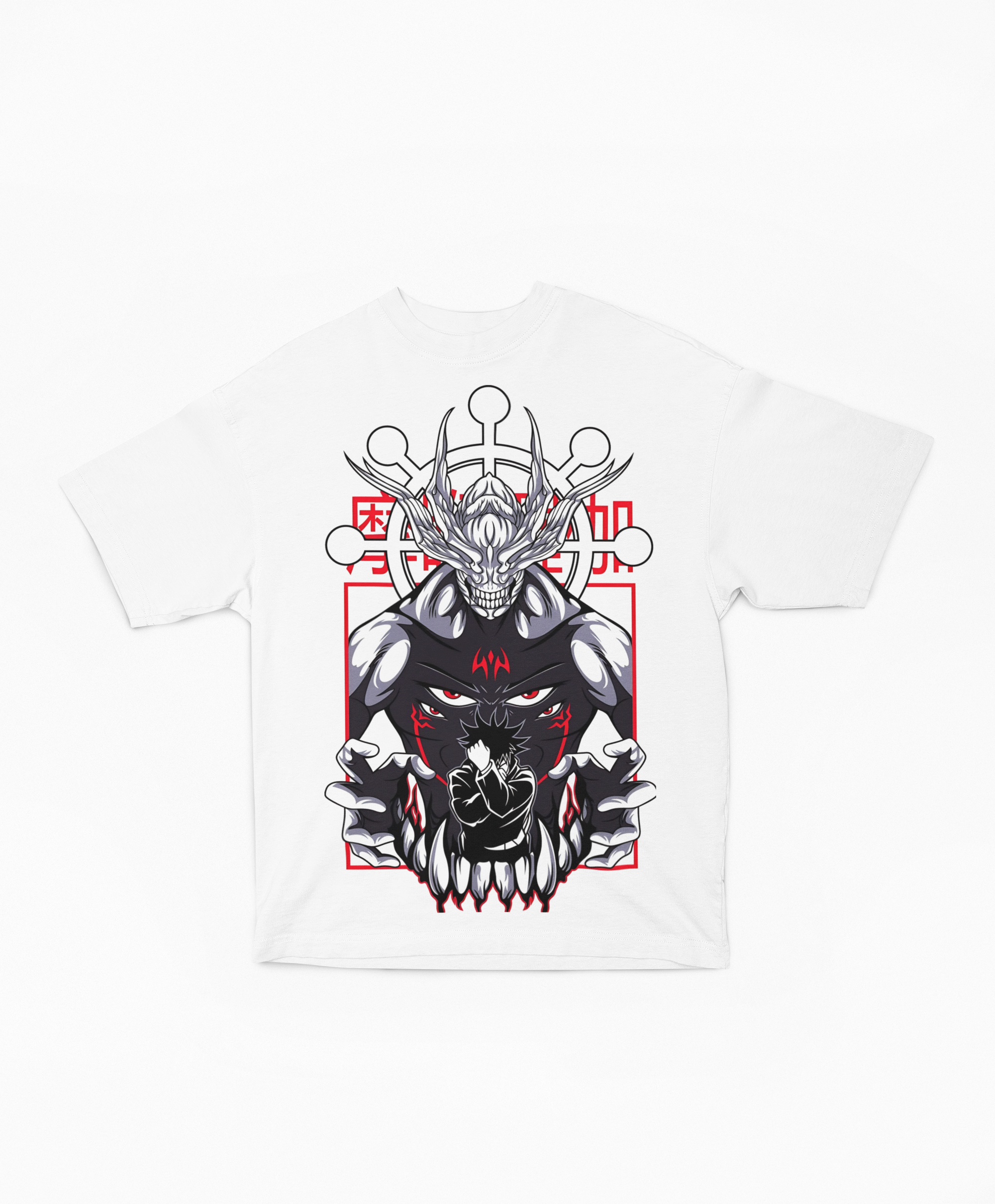 Playera Oversize Blanca Megumi Fushiguro | Mahoraga Dominio JJK