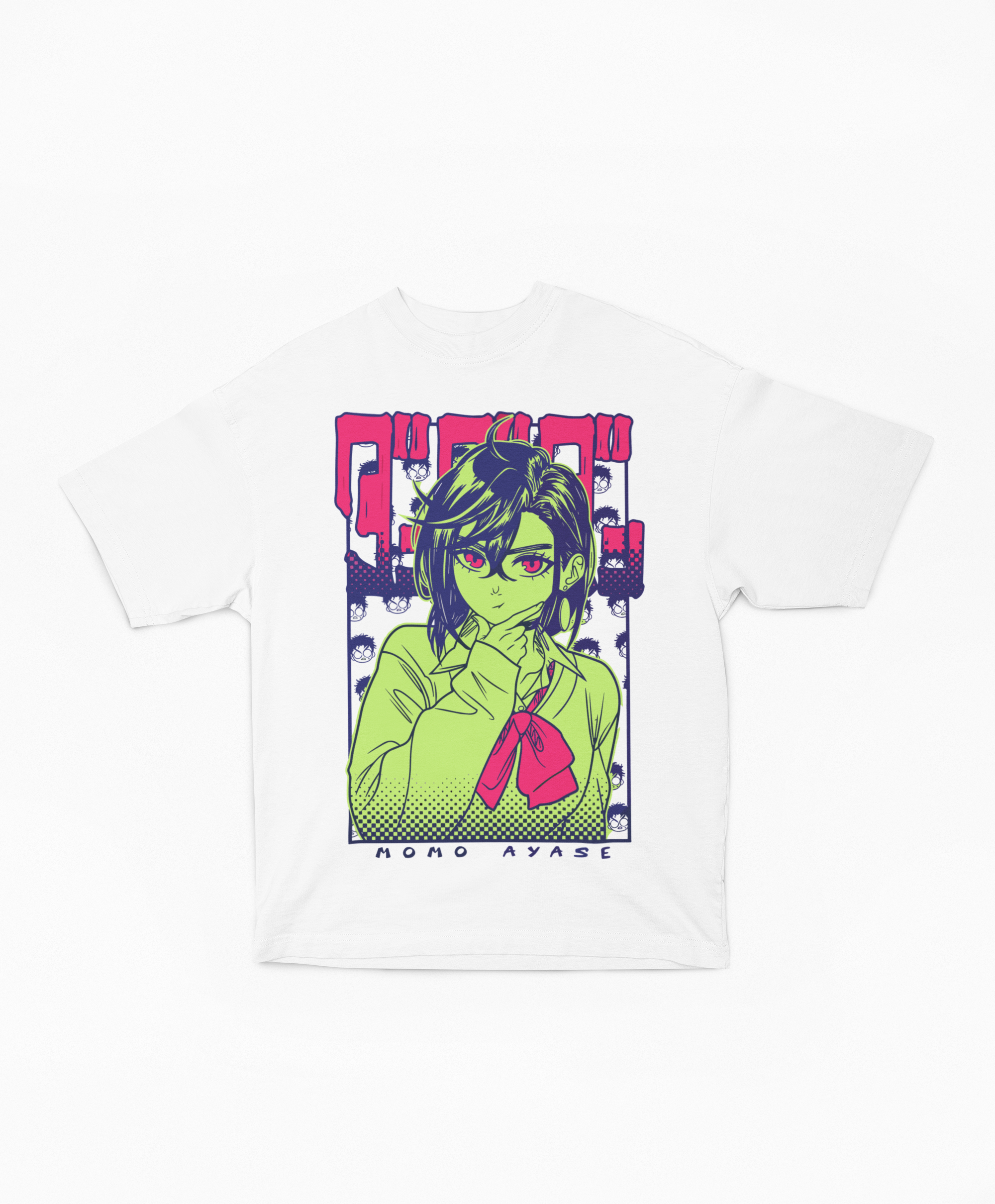 Playera Oversize Blanca Momo Ayase Dandadan | Estilo Gráfico Estético Manga