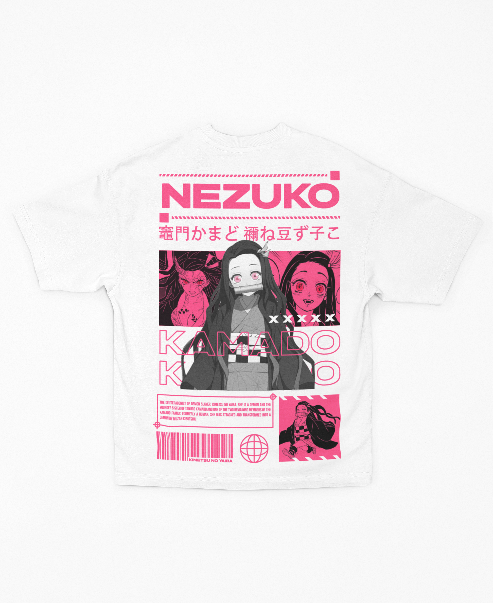 Playera Oversize Clara Nezuko Kamado Cyber Collage | Diseño Gráfico Japonés