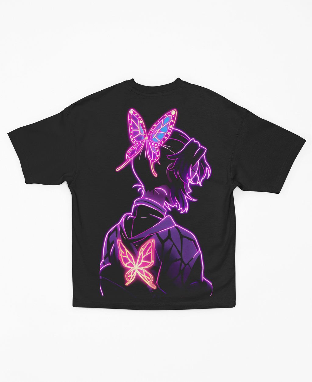 Playera Oversize Reversa Shinobu Kocho Mariposa Luminiscente | Hashira Insecto