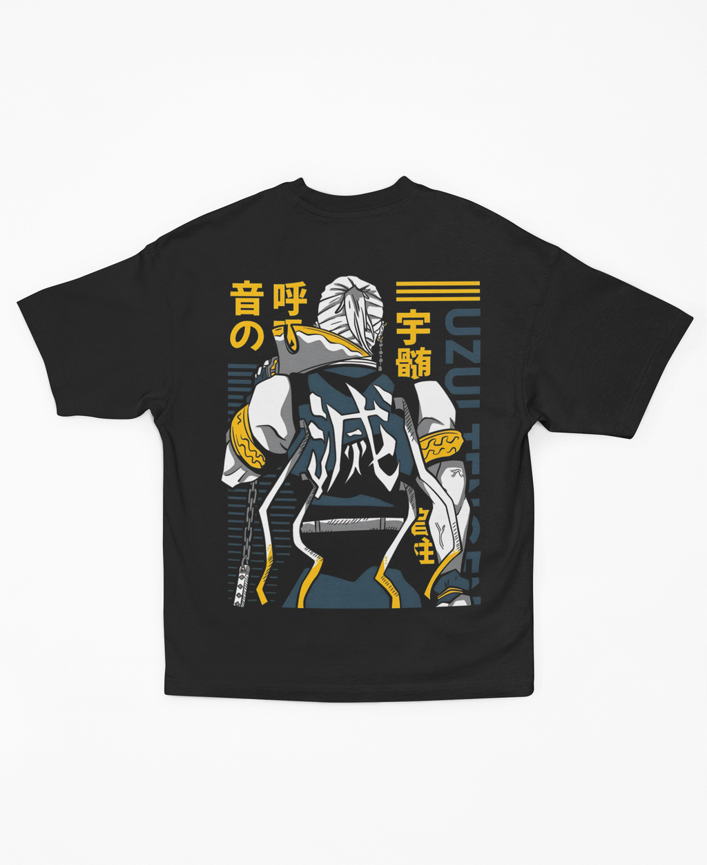 Playera Oversize Reversa Uzui Tengen  | Hashira del Sonido Diseño Trasero Flamboyante