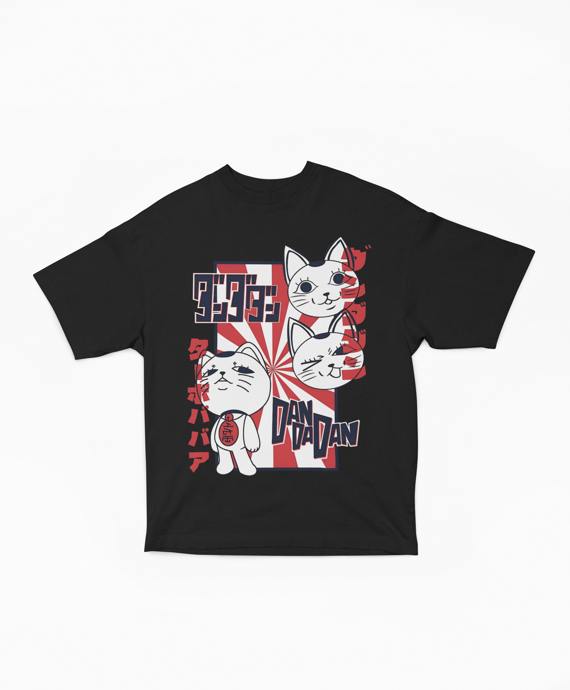 Playera Oversize Negra Turbo Abuela Dandadan | Maneki Neko Estilo Retro