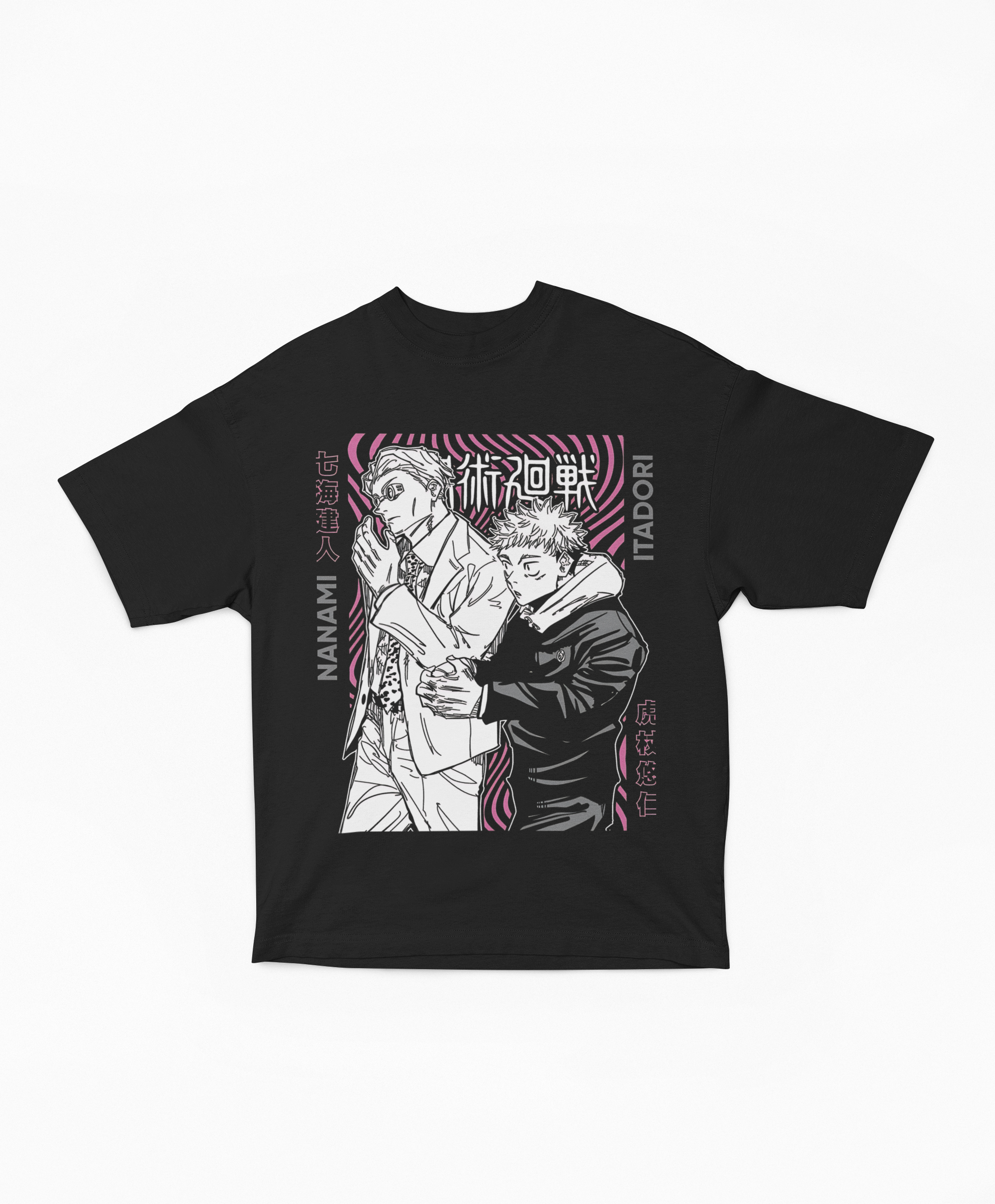 Playera Oversize Negra Nanami Kento y Yuji Itadori | Relación Profesional JJK